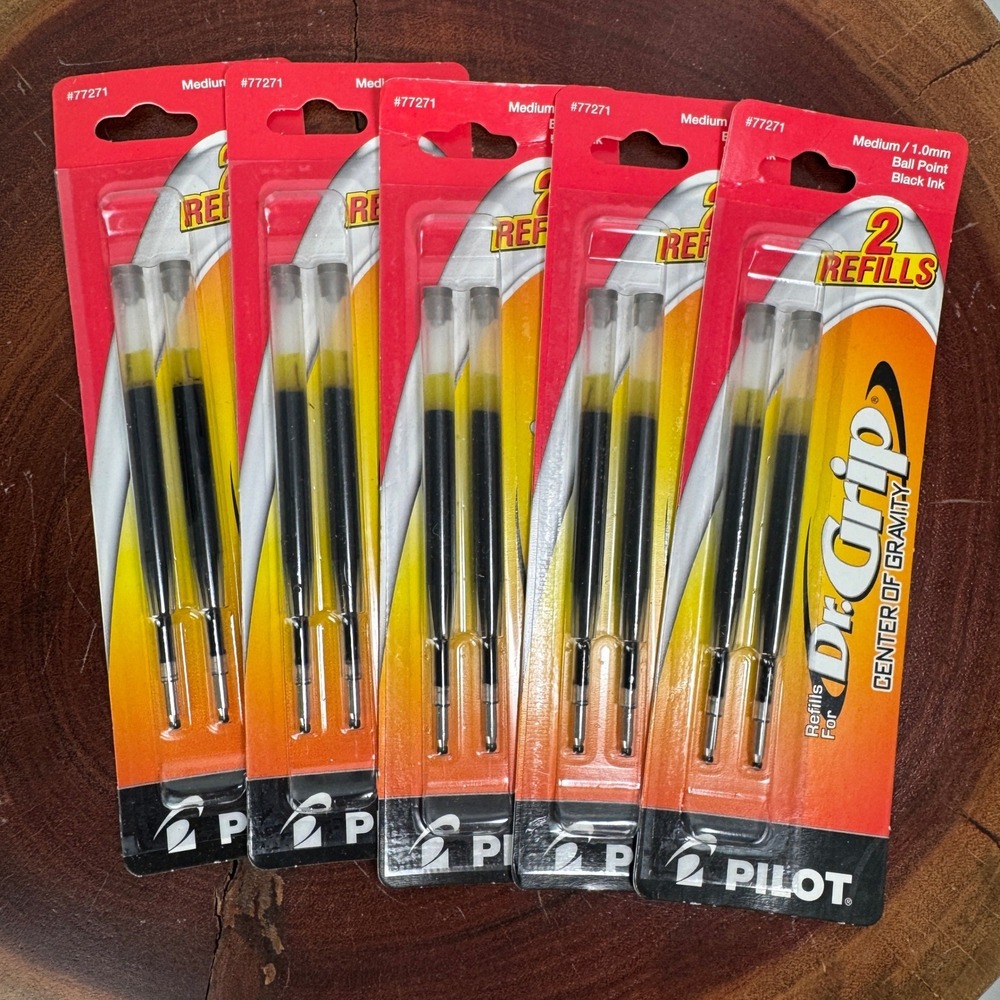 5pk Pilot Dr. Grip Center of Gravity Pen Refills Black Medium 1.0mm 77271 10ct